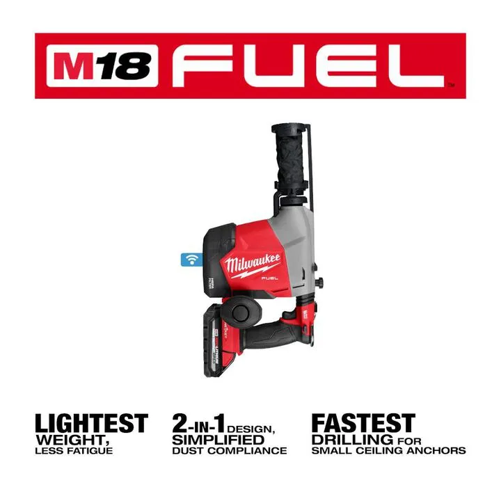 Milwaukee M18 FUEL Overhead Rotary Hammer with Integrated Dust Extraction - Certified Authentic 3
