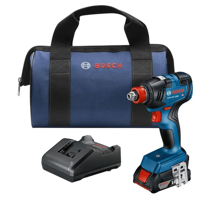Bosch 18V Two-In-One 1/4 in & 1/2 in Bit/Socket Impact Driver/Wrench 2Ah Kit (Factory Reconditioned)