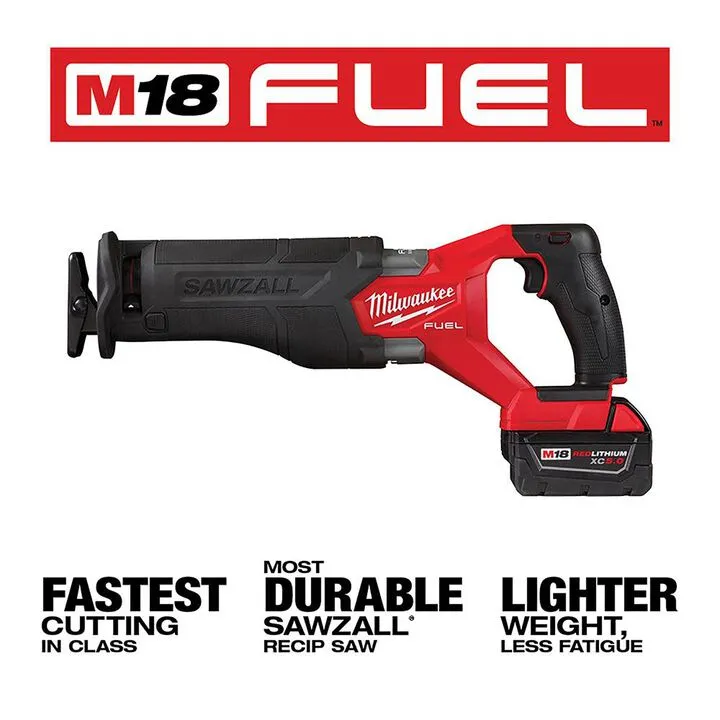 Milwaukee M18 FUEL SAWZALL Reciprocating Saw Kit with M18 REDLITHIUM XC5.0 Battery 2