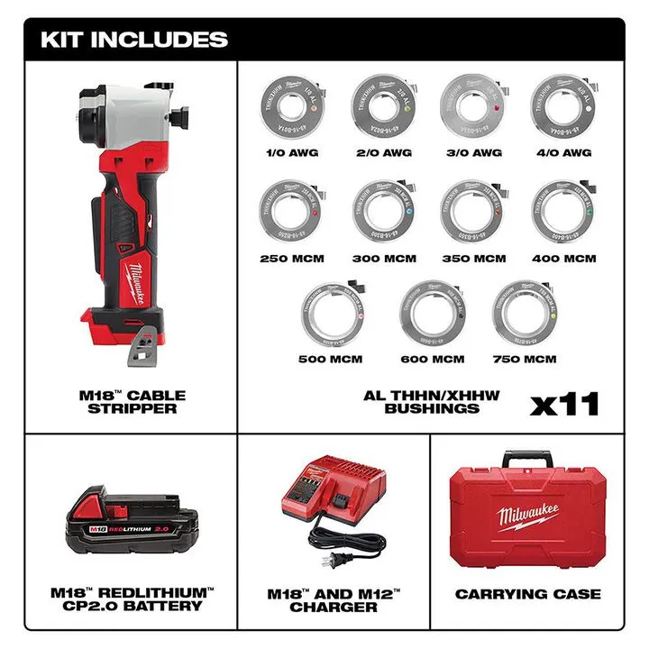 Professional M18 Cable Stripper Kit for Al THHN / XHHW Cables 1