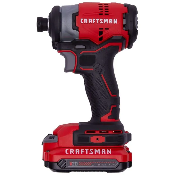 CRAFTSMAN V20 Cordless Brushless 1/4 Inch Impact Driver 2-Battery Kit 1