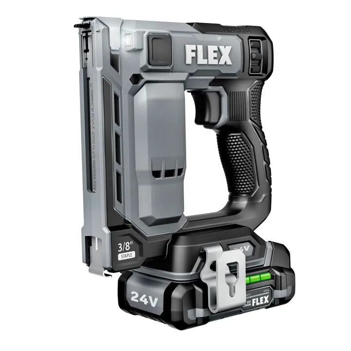 FLEX 24V Cordless 3/8 Inch Stapler Kit - High-Performance Professional Fastening