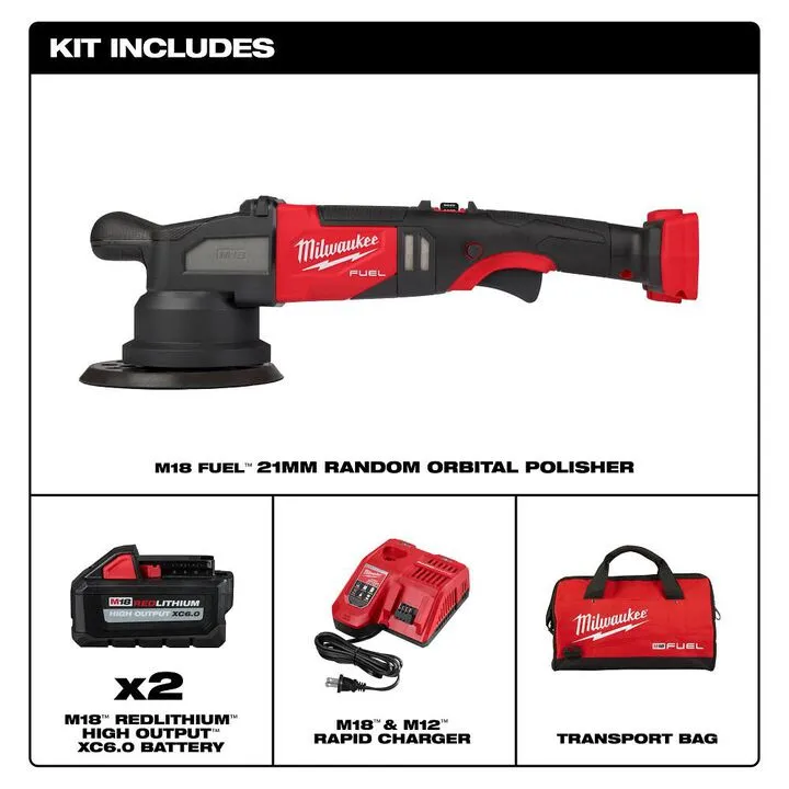 Milwaukee M18 FUEL 21mm Random Orbital Polisher Kit - High-Performance Cordless Detailing 2