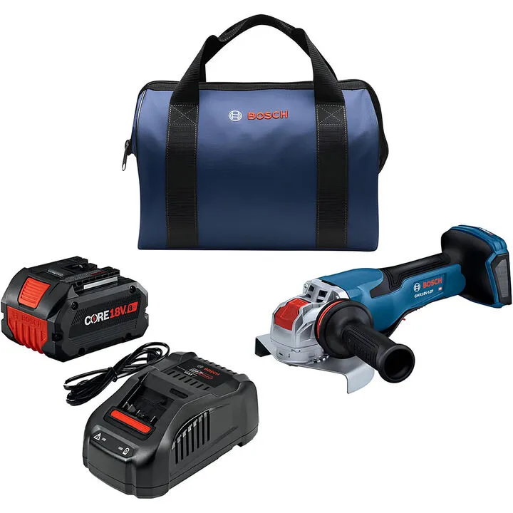 Bosch PROFACTOR 18V Spitfire 5-6in Angle Grinder X-LOCK Kit with 8Ah Performance Battery