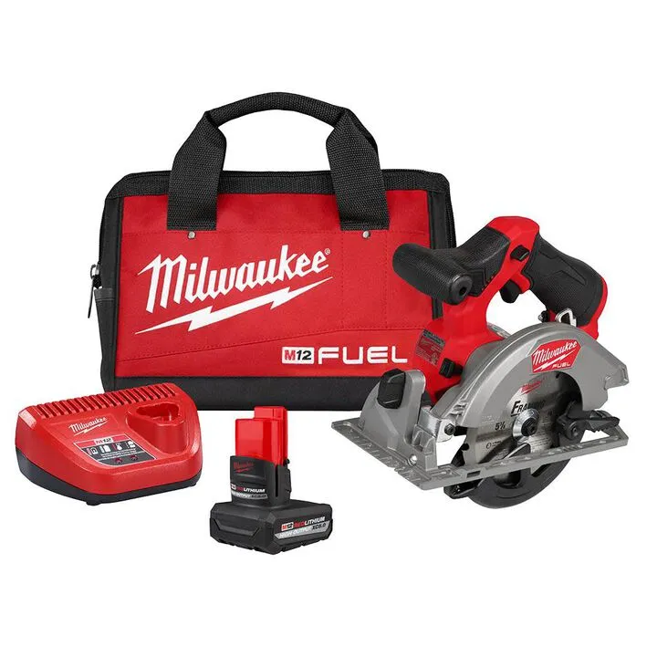 Milwaukee M12 FUEL 5-3/8 Inch Circular Saw Kit - High-Performance Compact Cutting Solution