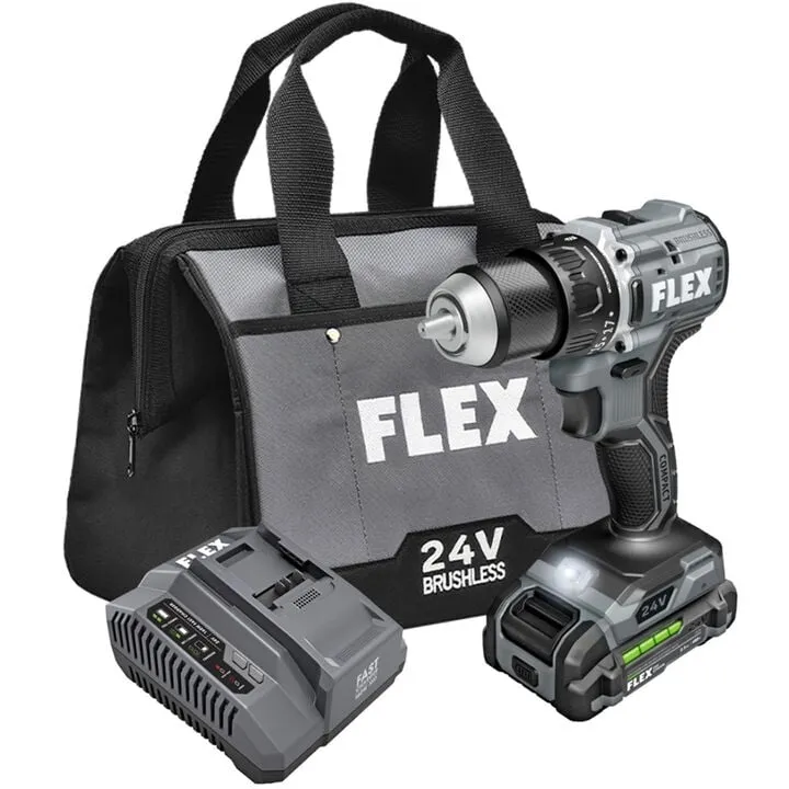 FLEX 24V Cordless 1/2 Inch 2-Speed Compact Drill Driver Kit