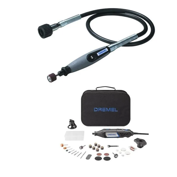 Dremel Flex Shaft Attachment & 1.6A Corded Rotary Tool - Professional Performance Bundle