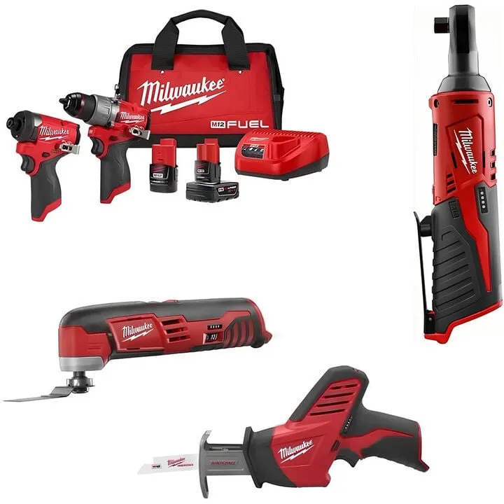 Milwaukee M12 FUEL 2-Tool Combo Kit: Multi-Tool & Reciprocating Saw Professional Bundle