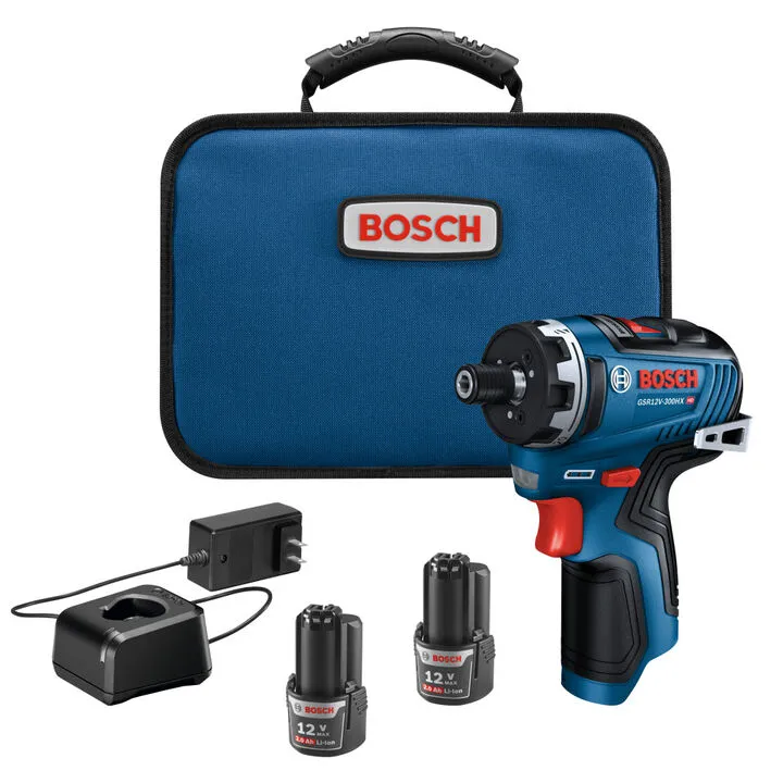Bosch 12V Max 1/4 Inch Hex Two-Speed Screwdriver Kit (Certified Reconditioned)
