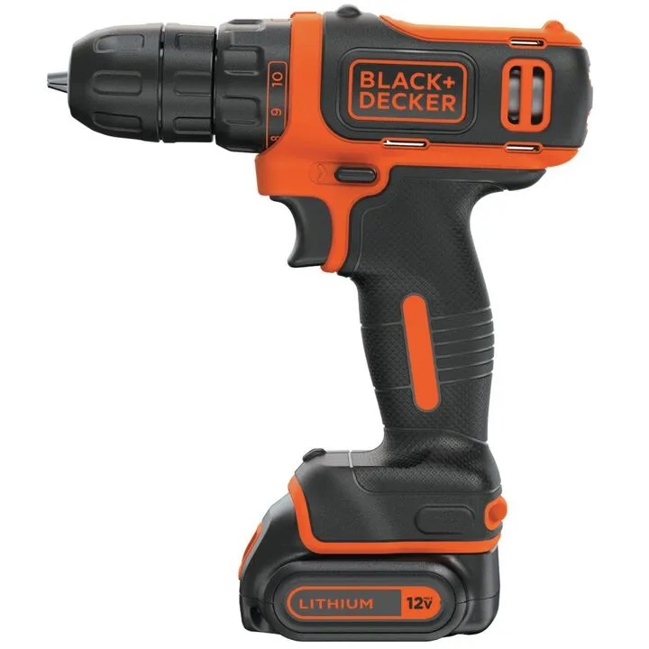 Black and Decker 12V MAX Li-Ion Cordless Drill Kit - Essential DIY Starter Set 1