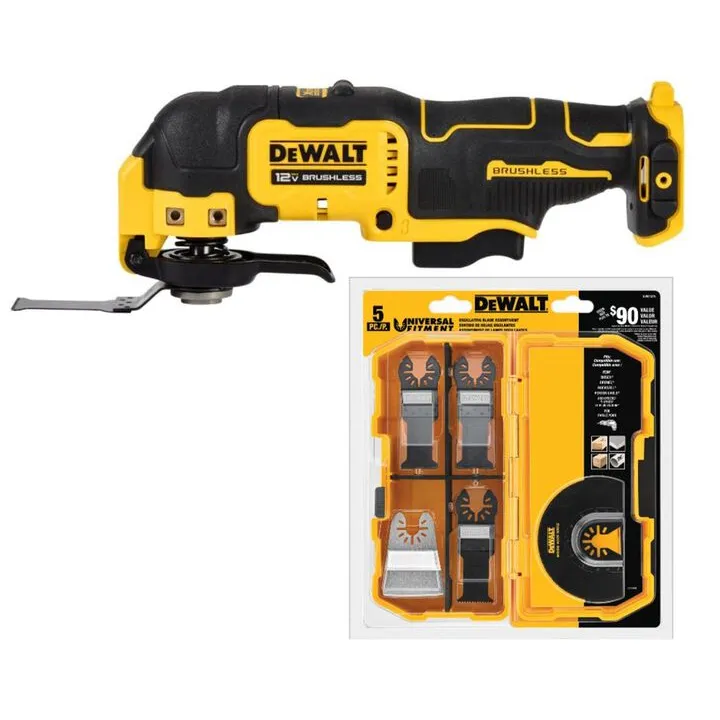 DEWALT XTREME 12V MAX Brushless Cordless Oscillating Tool & 5-Piece Accessory Set
