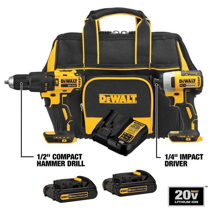 DEWALT 20V Brushless Cordless Drill and Impact Driver Power Duo Kit 5