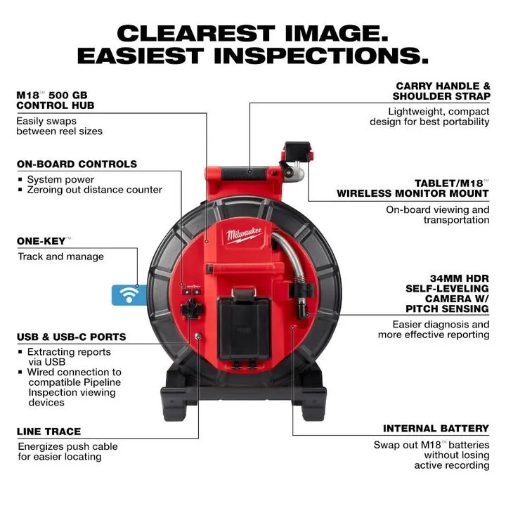 Milwaukee M18 120 Ft. Mid-Stiff Modular Pipeline Inspection System Kit 2