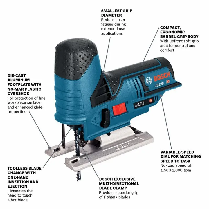 Bosch 12V Max Jig Saw Barrel Grip (Bare Tool) - Precision & Ergonomics 1