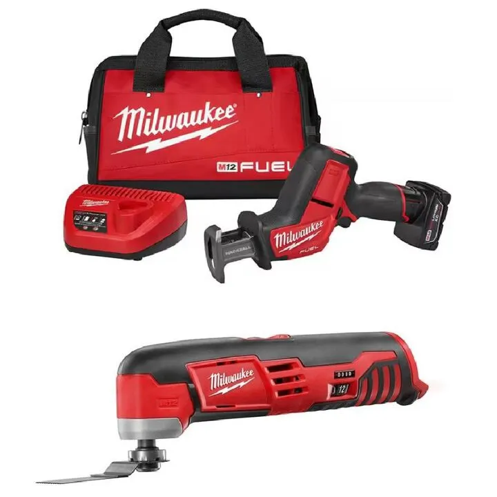 Milwaukee M12 FUEL Hackzall Reciprocating Saw & Multi-Tool Professional Bundle