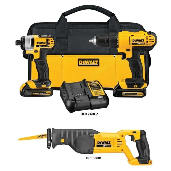 DEWALT 20V MAX Cordless Combo Kit with High-Performance Reciprocating Saw 1