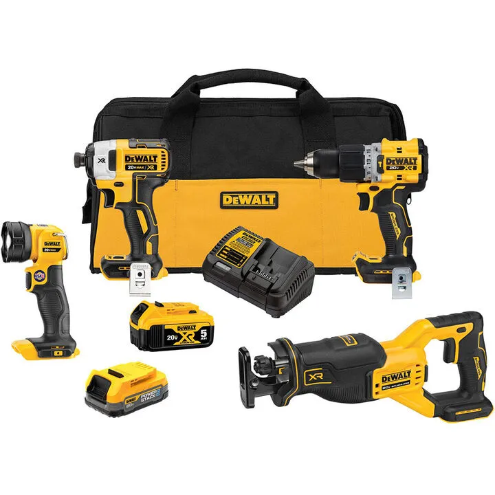 DEWALT 20V MAX XR 4-Tool Cordless Combo Kit - Professional Grade Performance