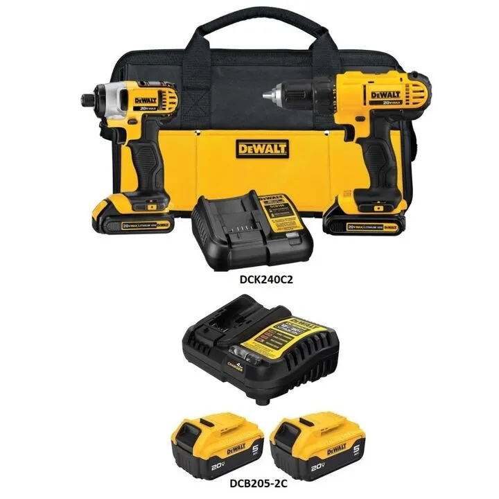 DEWALT 20V MAX Cordless Drill/Impact Driver Combo Kit & Starter Bundle 1