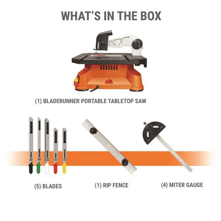 Worx BladeRunner Portable Tabletop Saw: Versatile Cutting Solution for DIY Enthusiasts 2