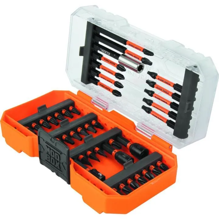 Klein Tools Compact Impact Driver (Bare Tool) & 40pc Impact Driver Bit Set Professional Bundle 8
