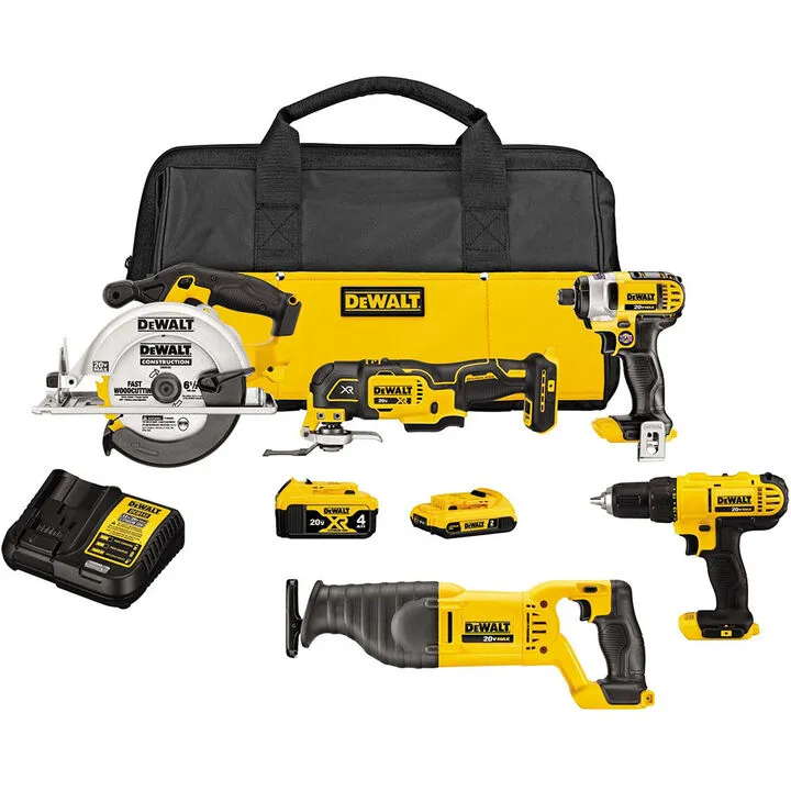DEWALT 20V MAX 5-Tool Cordless Combo Kit - Professional Grade Performance
