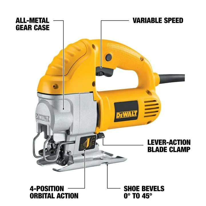 DEWALT DW317K Heavy-Duty Compact Jig Saw Kit - Professional Grade Precision 1