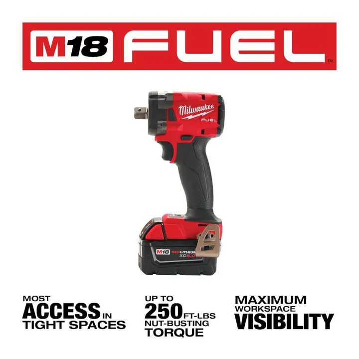 Milwaukee M18 FUEL 1/2 inch Compact Impact Wrench with Pin Detent Kit 2