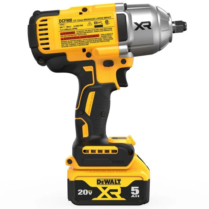 DEWALT 20V MAX XR Brushless 1/2-inch Cordless Impact Wrench Kit with Hog Ring Anvil 3