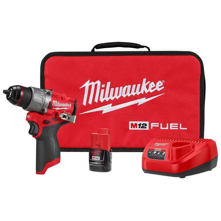 Milwaukee M12 1/2 Inch Cordless Hammer Drill/Driver Kit - Compact Professional Performance