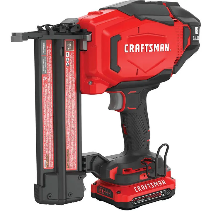 CRAFTSMAN V20 18 Gauge Cordless Brad Nailer Kit - Precision Performance for Woodworking
