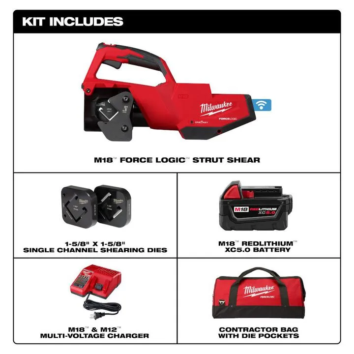 Milwaukee M18 FORCE LOGIC Single Channel Strut Shear Kit 1