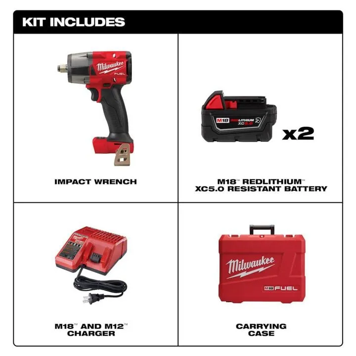 Milwaukee M18 FUEL 1/2-inch Mid-Torque Impact Wrench with Friction Ring Kit 1