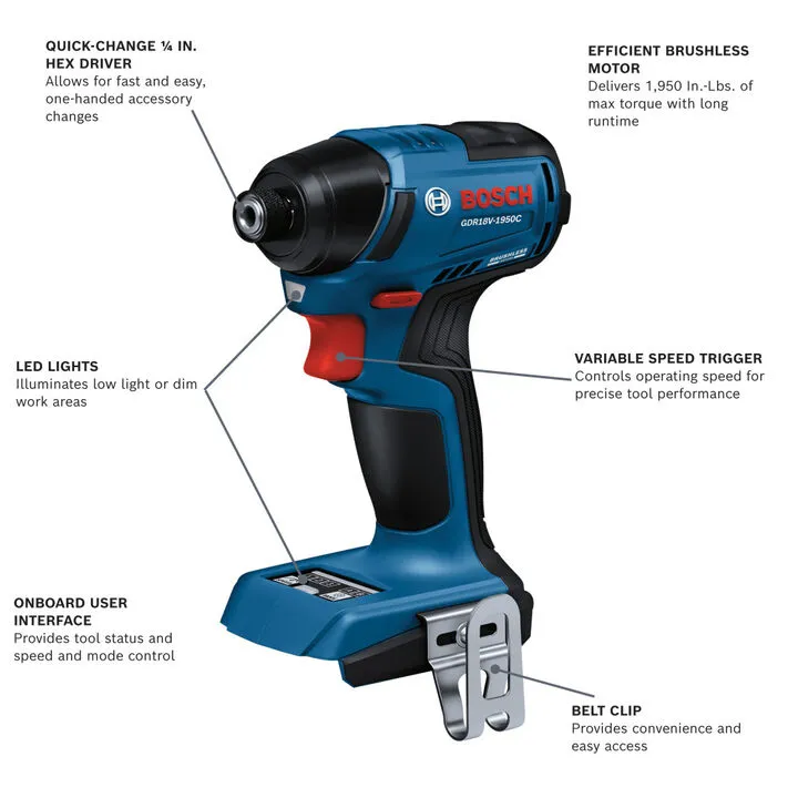 Bosch 18V Cordless Impact Driver (Bare Tool) 1