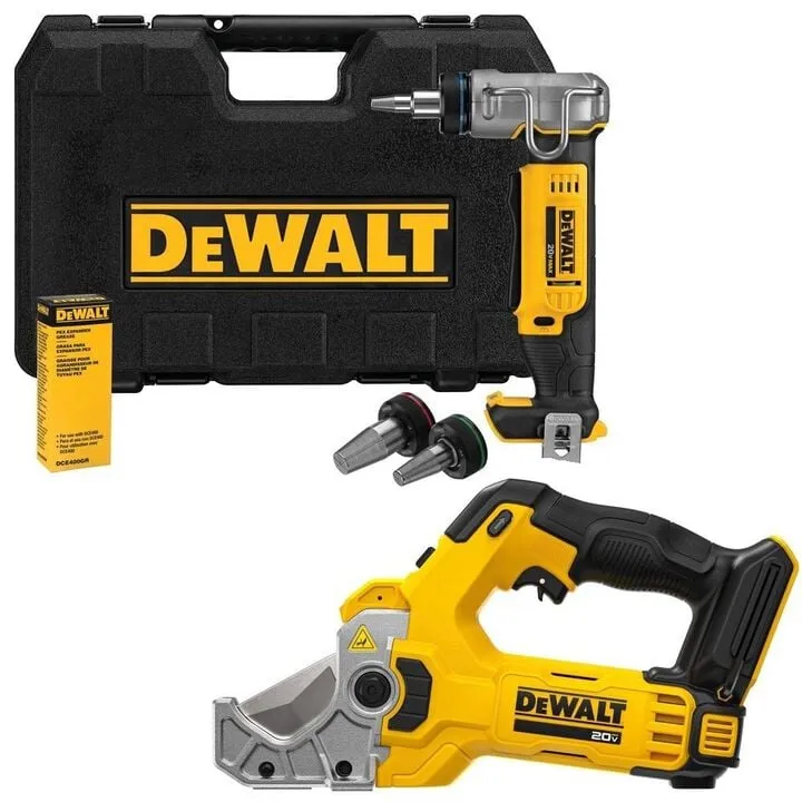 DEWALT 20V MAX 1-Inch PEX Expander and Plastic Tubing Cutter Bundle (Bare Tool)