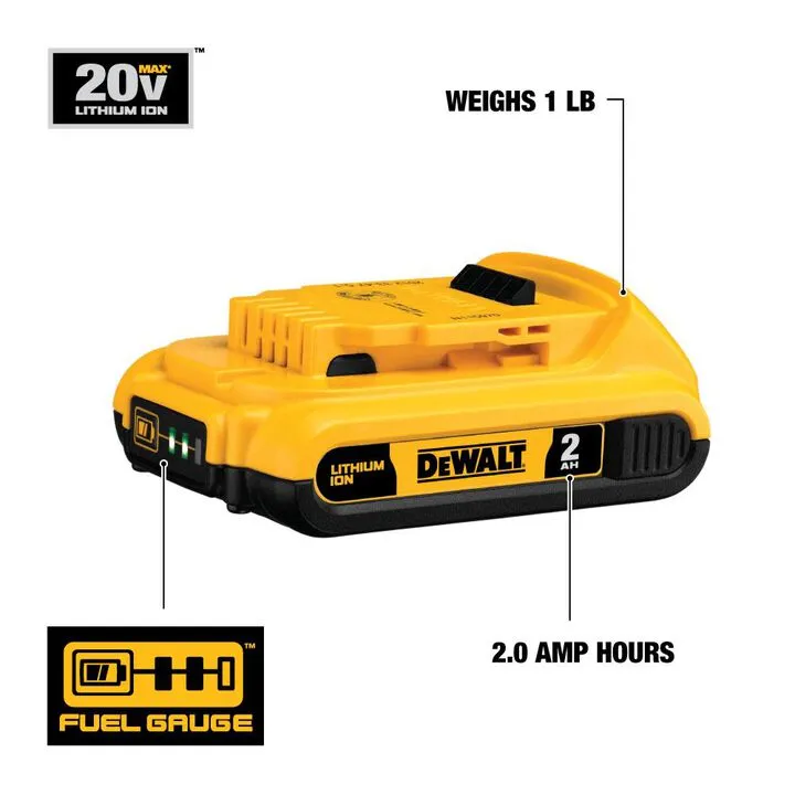 DEWALT 20V MAX Atomic Compact 1/4-inch Impact Driver Kit with 2Ah Battery 2