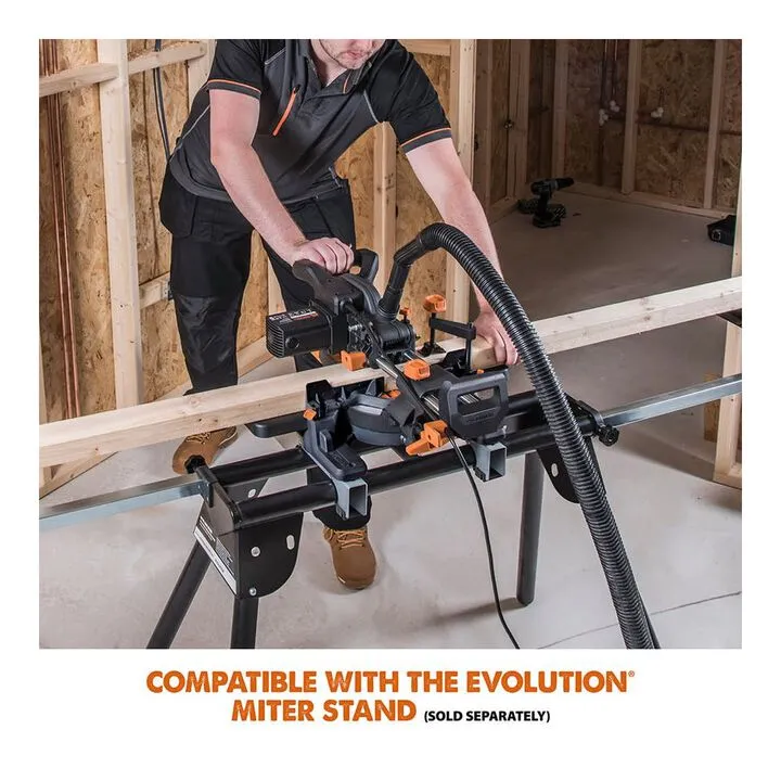 Evolution 120V 10A 3700 RPM 185mm Sliding Compound Miter Saw with TCT Blade 1