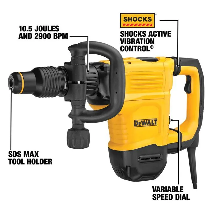 DEWALT 16 Lbs. SDS MAX Chipping Hammer Kit - Professional Concrete Demolition Powerhouse 3