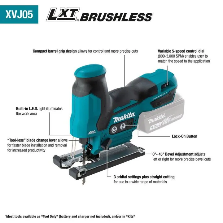 Makita 18V LXT Lithium-Ion Brushless Cordless Barrel Grip Jig Saw (Bare Tool) 3