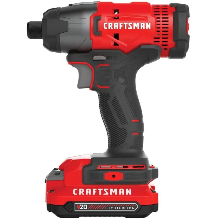 CRAFTSMAN V20 Cordless 1/4 Inch Impact Driver Kit (1 Battery Included) 1