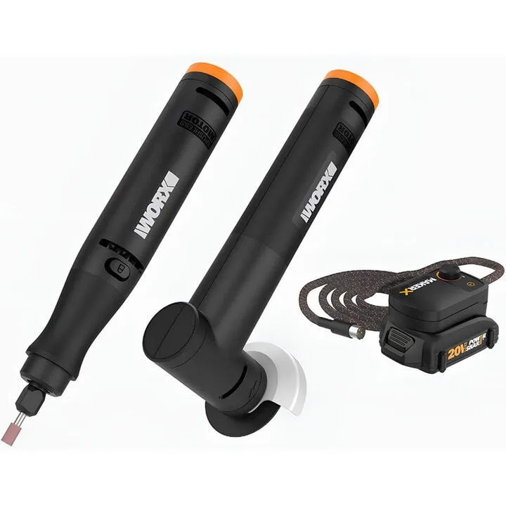 Worx 20V Rotary Tool & Angle Grinder Combo Kit - High-Performance Cordless Power Set