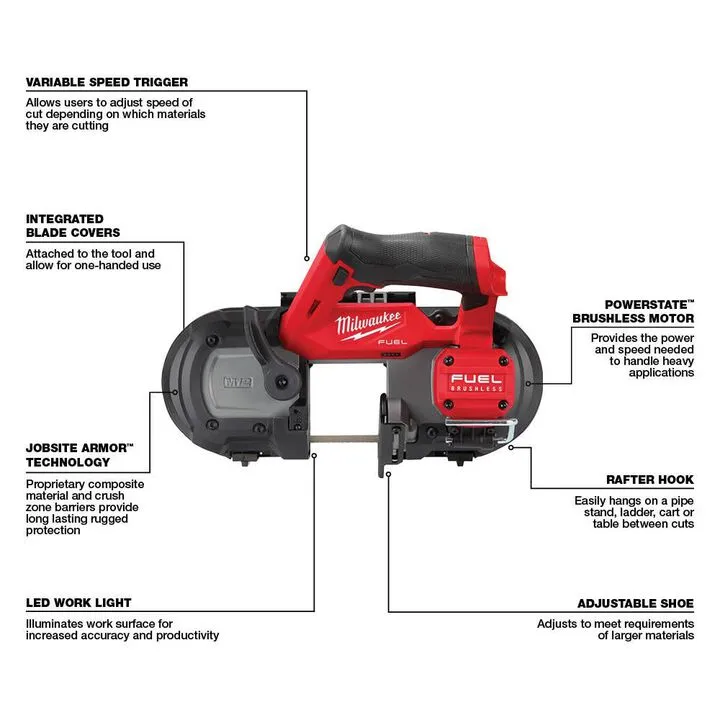 Milwaukee M12 FUEL Compact Band Saw (Reconditioned) - Bare Tool 2