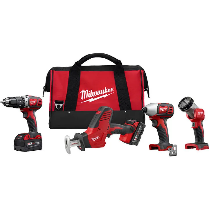 Milwaukee M18 4-Piece Professional Cordless Combo Kit - Enhanced Performance Edition