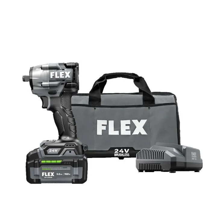 FLEX 24V Cordless 3/8 Inch Compact Impact Wrench Kit - Professional Grade Performance 3