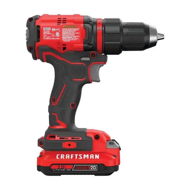 CRAFTSMAN V20* Cordless Brushless 1/2 Inch Drill/Driver 2-Battery Kit 3