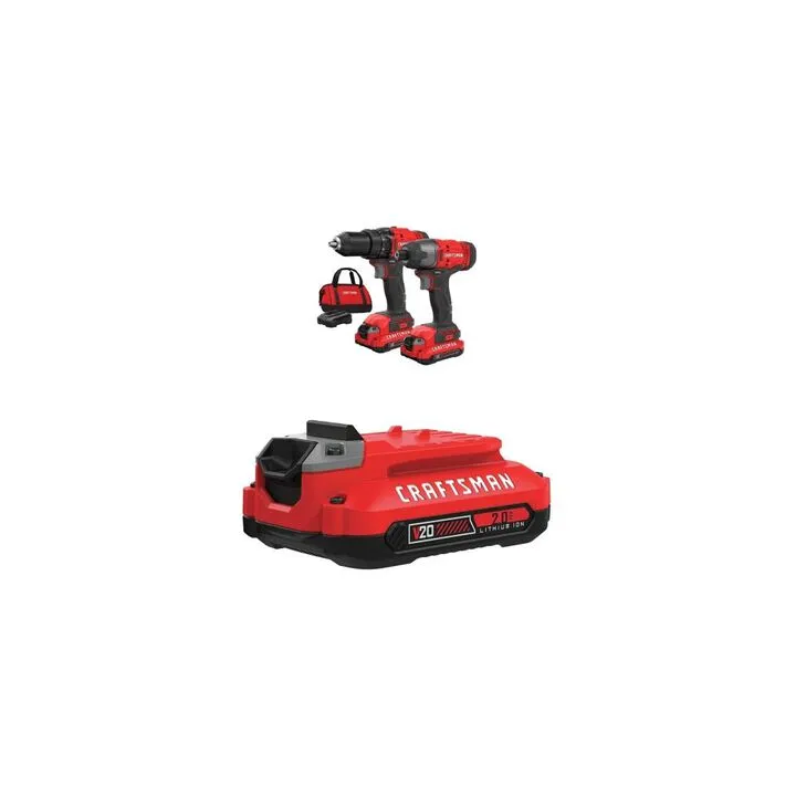 CRAFTSMAN V20 Cordless 2-Tool Combo Kit with 2 Batteries 2