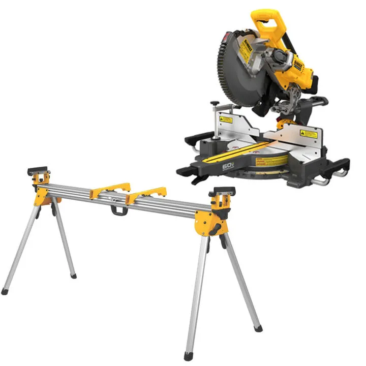 DEWALT 60V MAX 12-inch Double Bevel Sliding Miter Saw & Heavy-Duty Stand Bundle