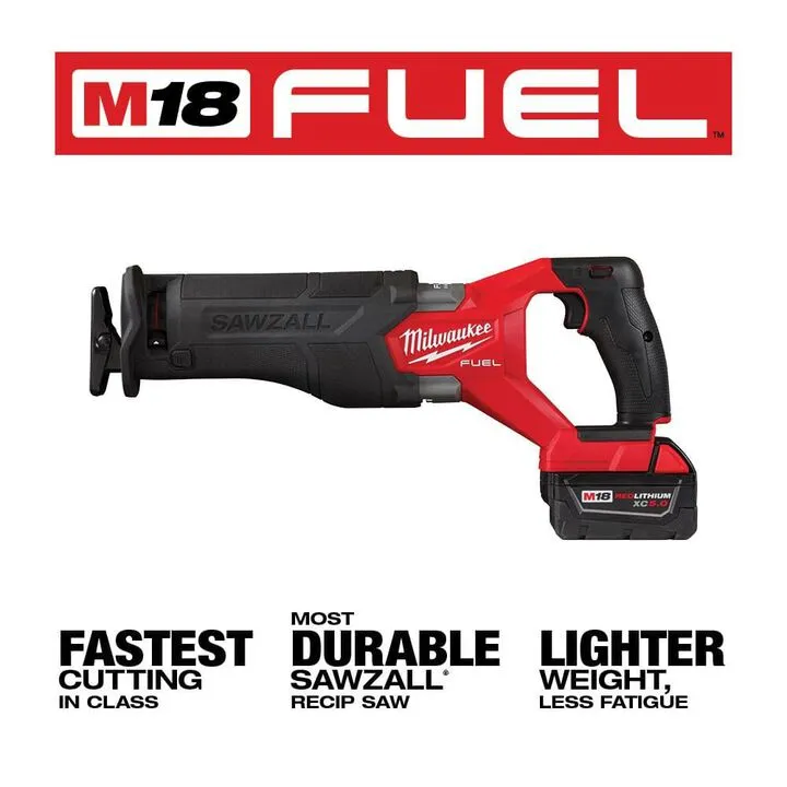 Milwaukee M18 Cordless Reciprocating Saw Bundle - Includes (2) XC5.0 Batteries & 15-Piece Blade Packout Kit 9
