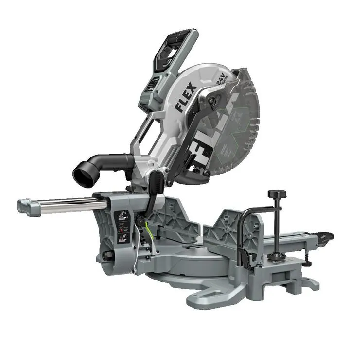FLEX 24V Cordless 12-Inch Dual Bevel Sliding Miter Saw (Bare Tool) & Power Adapter Bundle 2