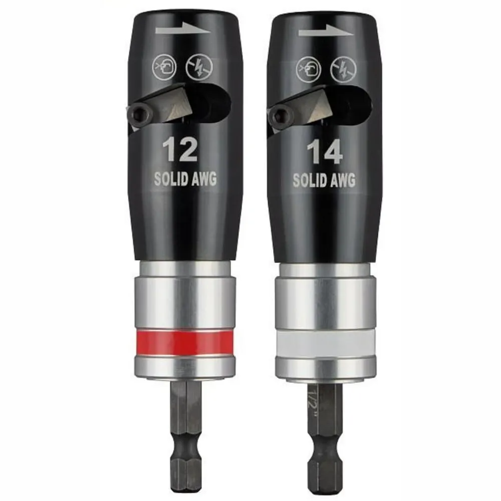 Milwaukee 2PC Solid Wire Stripper Set with Quick-Twist Connector Socket & 5PC Bit Holder 1
