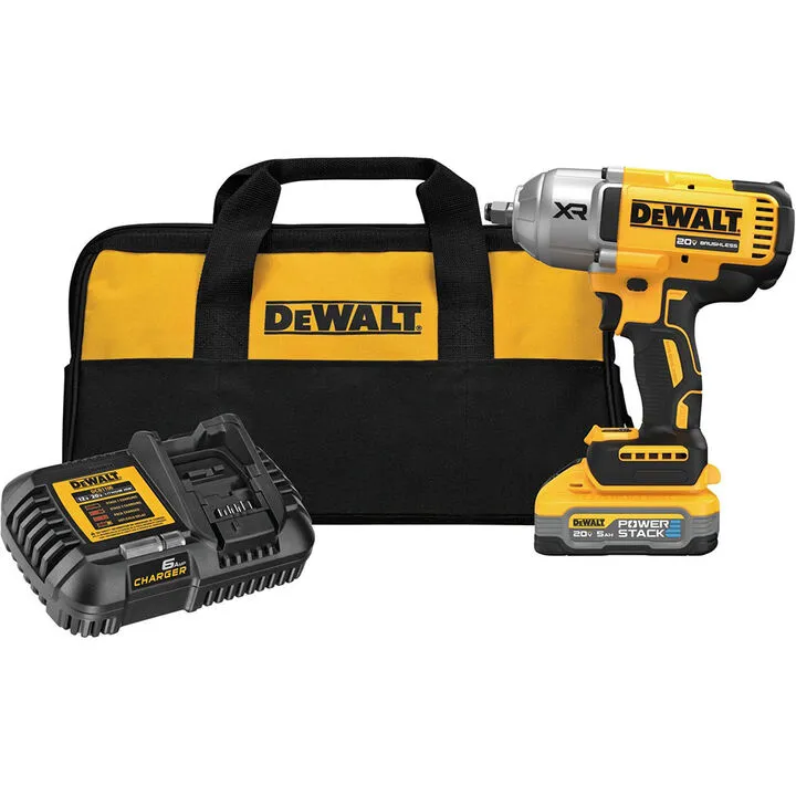 DEWALT 20V MAX XR 1/2in High Torque Impact Wrench with Hog Ring Anvil Cordless Kit